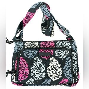 Vera Bradley Northern Lights Quilted Crossbody Purse Black & Pink ~ Small